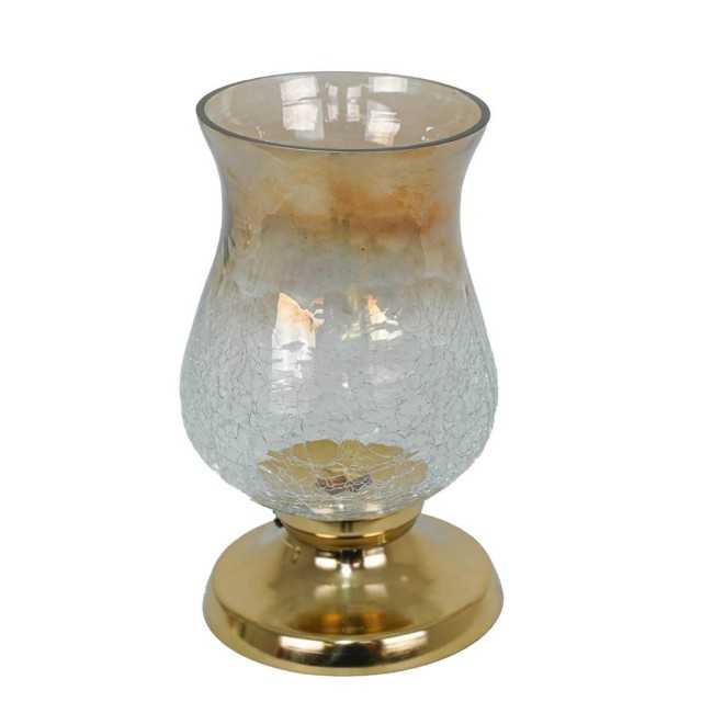 Candelabro in Alluminio Oro e Vetro Sfumato 2 Misure