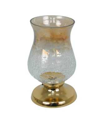 Candelabro in Alluminio Oro e Vetro Sfumato 2 Misure