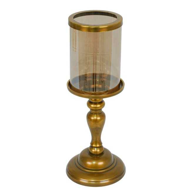 Candelabro in Alluminio Oro e Vetro 3 Misure