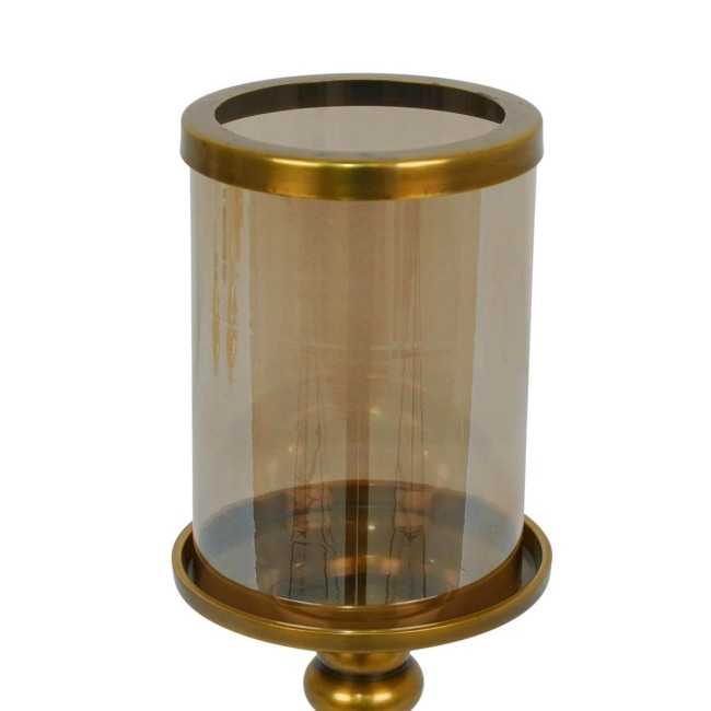 Candelabro in Alluminio Oro e Vetro 3 Misure