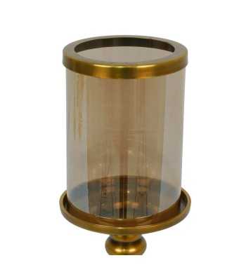 Candelabro in Alluminio Oro e Vetro 3 Misure