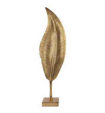 Complemento d'Arredo Foglia in Alluminio Oro H.62,5 cm