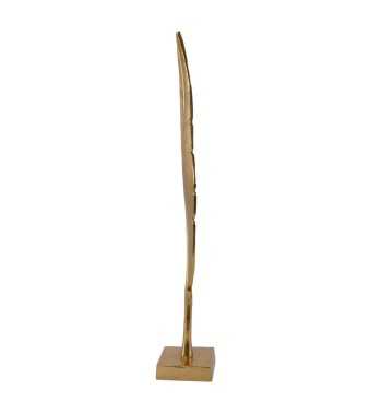 Complemento d'Arredo Foglia in Alluminio Oro H.62,5 cm