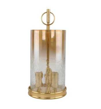 Candelabro in Alluminio Oro e Vetro 2 Misure