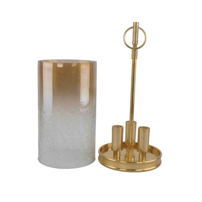 Candelabro in Alluminio Oro e Vetro 2 Misure