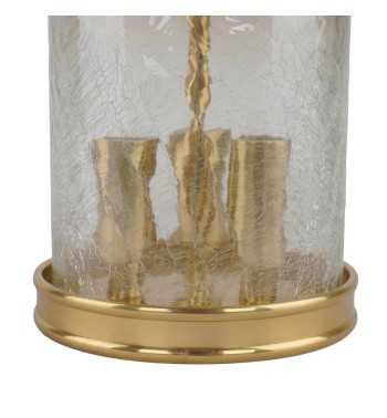 Candelabro in Alluminio Oro e Vetro 2 Misure