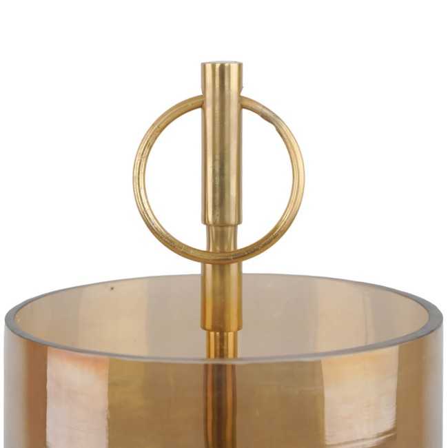 Candelabro in Alluminio Oro e Vetro 2 Misure