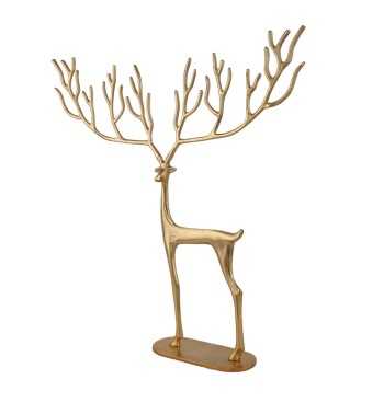 Renna Natalizia in Alluminio Oro H.57,5 cm
