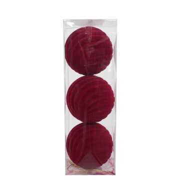 Palle Natalizie Decorate in Velluto D.15 cm - 3 Colori