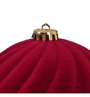 Palle Natalizie Decorate in Velluto D.15 cm - 3 Colori