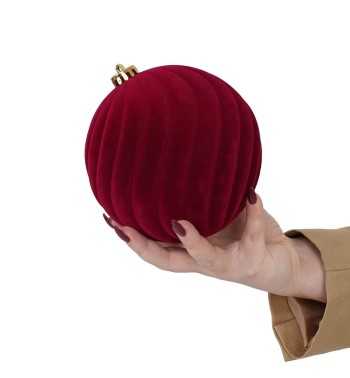 Palle Natalizie Decorate in Velluto D.15 cm - 3 Colori
