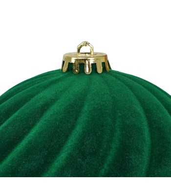 Palle Natalizie Decorate in Velluto D.15 cm - 3 Colori