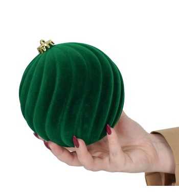 Palle Natalizie Decorate in Velluto D.15 cm - 3 Colori