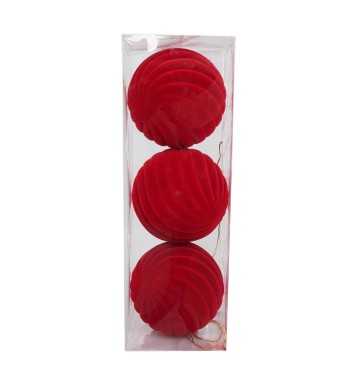 Palle Natalizie Decorate in Velluto D.15 cm - 3 Colori