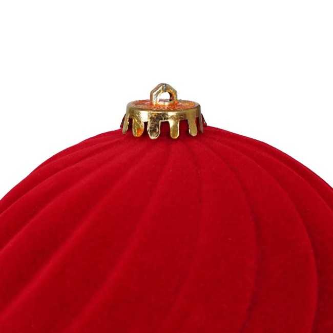 Palle Natalizie Decorate in Velluto D.15 cm - 3 Colori