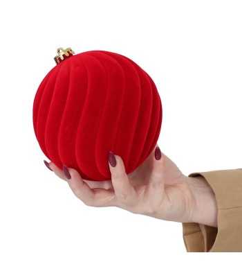 Palle Natalizie Decorate in Velluto D.15 cm - 3 Colori