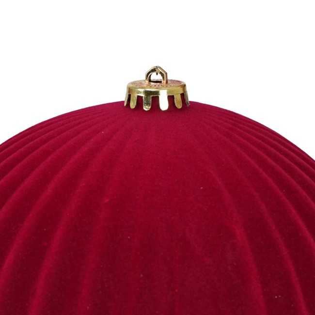 Palle Natalizie Decorate in Velluto D.20 cm - 3 Colori