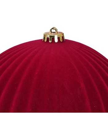 Palle Natalizie Decorate in Velluto D.20 cm - 3 Colori