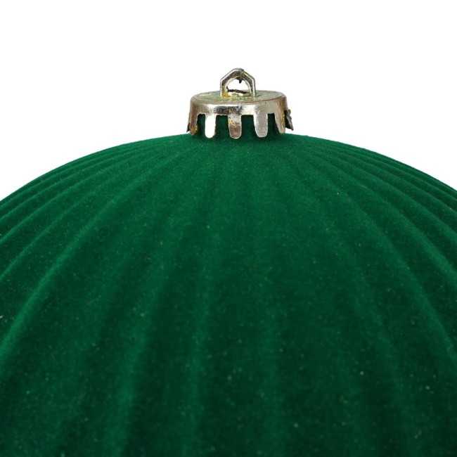 Palle Natalizie Decorate in Velluto D.20 cm - 3 Colori