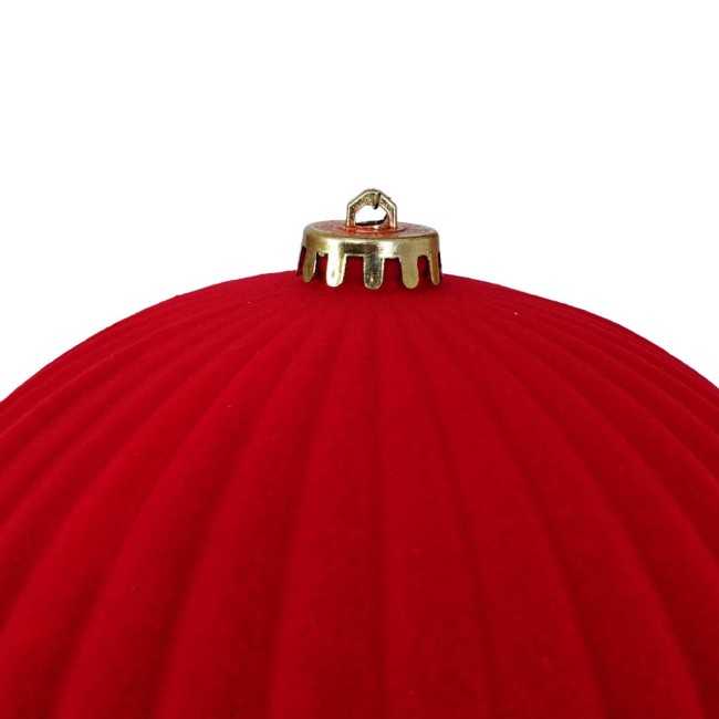 Palle Natalizie Decorate in Velluto D.20 cm - 3 Colori