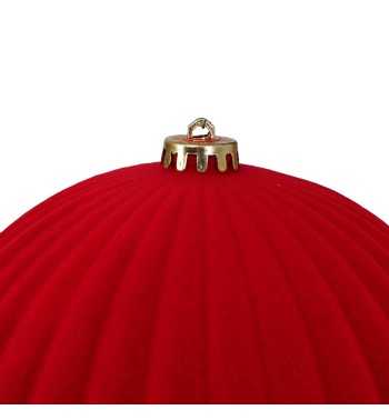 Palle Natalizie Decorate in Velluto D.20 cm - 3 Colori