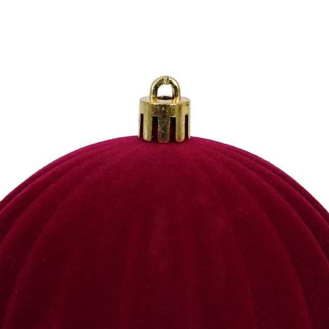 Palle Natalizie Decorate in Velluto D.10 cm - 3 Colori