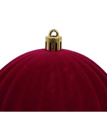 Palle Natalizie Decorate in Velluto D.10 cm - 3 Colori