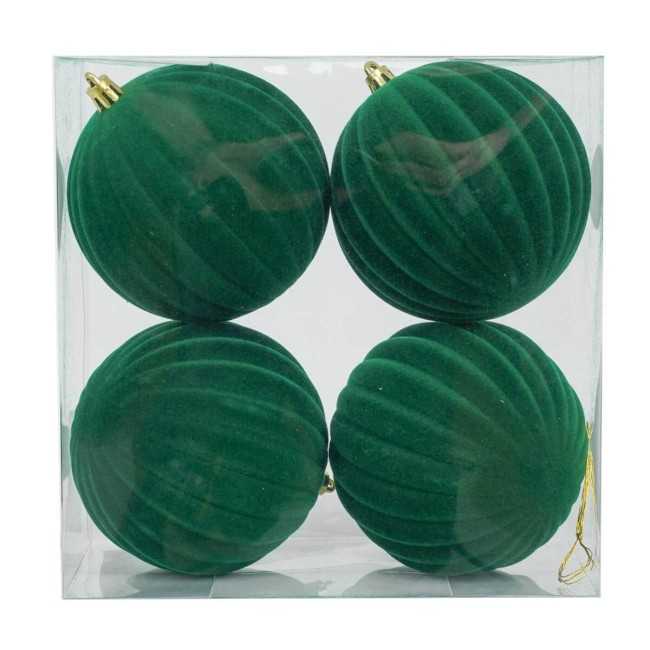 Palle Natalizie Decorate in Velluto D.10 cm - 3 Colori