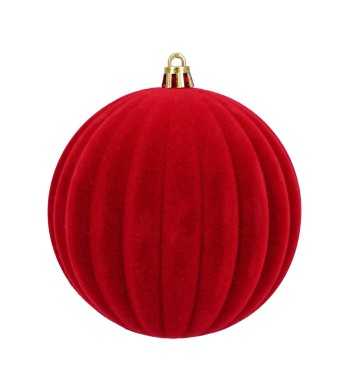 Palle Natalizie Decorate in Velluto D.10 cm - 3 Colori