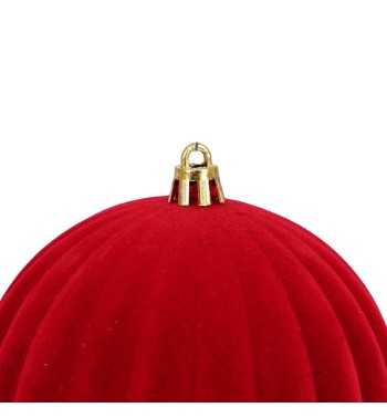 Palle Natalizie Decorate in Velluto D.10 cm - 3 Colori