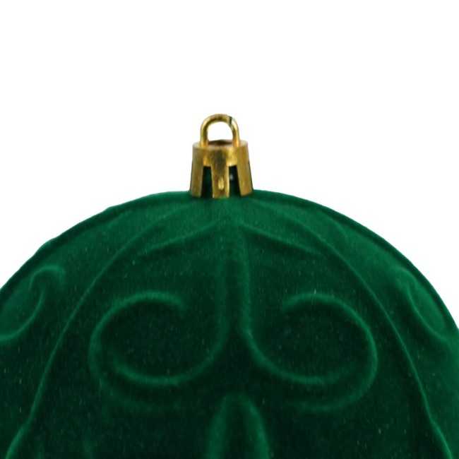 Palle Natalizie in Velluto Decorate D.10 cm - 3 Colori