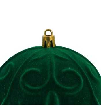 Palle Natalizie in Velluto Decorate D.10 cm - 3 Colori