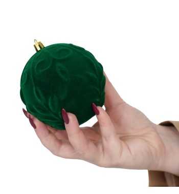 Palle Natalizie in Velluto Decorate D.10 cm - 3 Colori