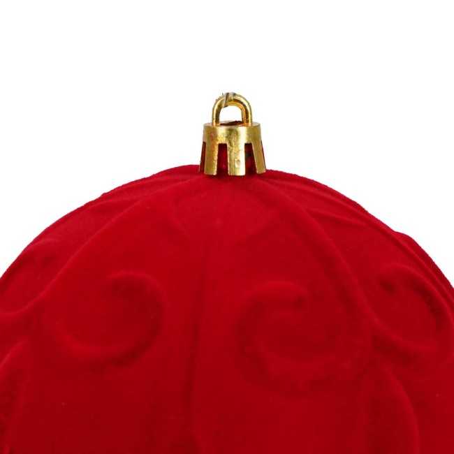Palle Natalizie in Velluto Decorate D.10 cm - 3 Colori