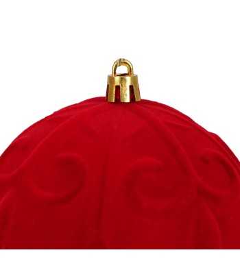 Palle Natalizie in Velluto Decorate D.10 cm - 3 Colori
