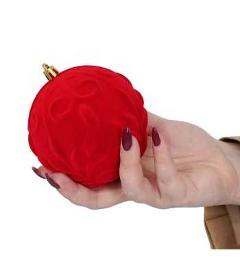 Palle Natalizie in Velluto Decorate D.10 cm - 3 Colori
