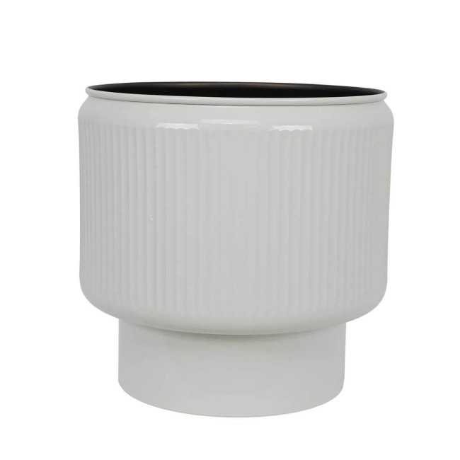 Vaso in Metallo Bianco con Design Moderno - 2 Misure