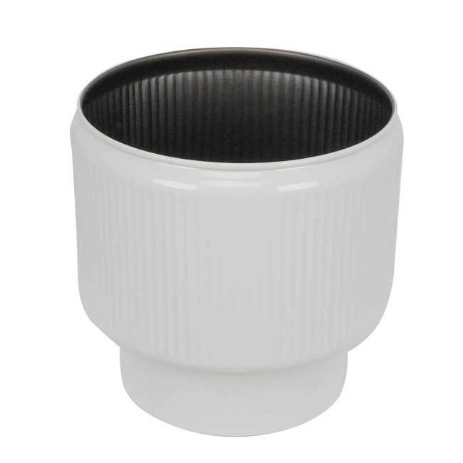Vaso in Metallo Bianco con Design Moderno - 2 Misure