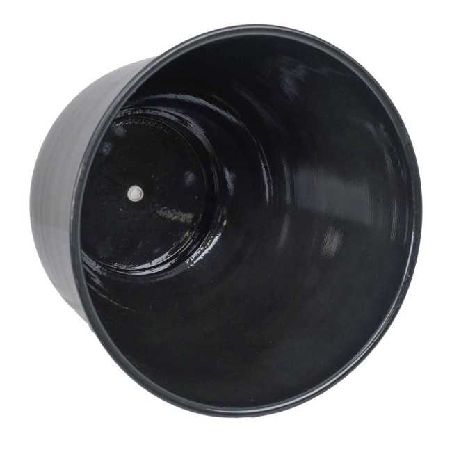 Vaso in Metallo Nero con Piedini e Foro di Scolo – 3 Misure