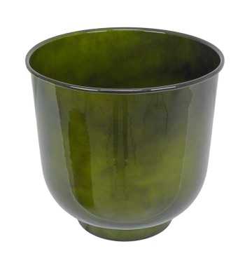 Vaso in Metallo Verde con Foro di Scolo e Piedini Antiscivolo – 3 Misure