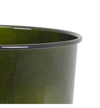 Vaso in Metallo Verde con Foro di Scolo e Piedini Antiscivolo – 3 Misure