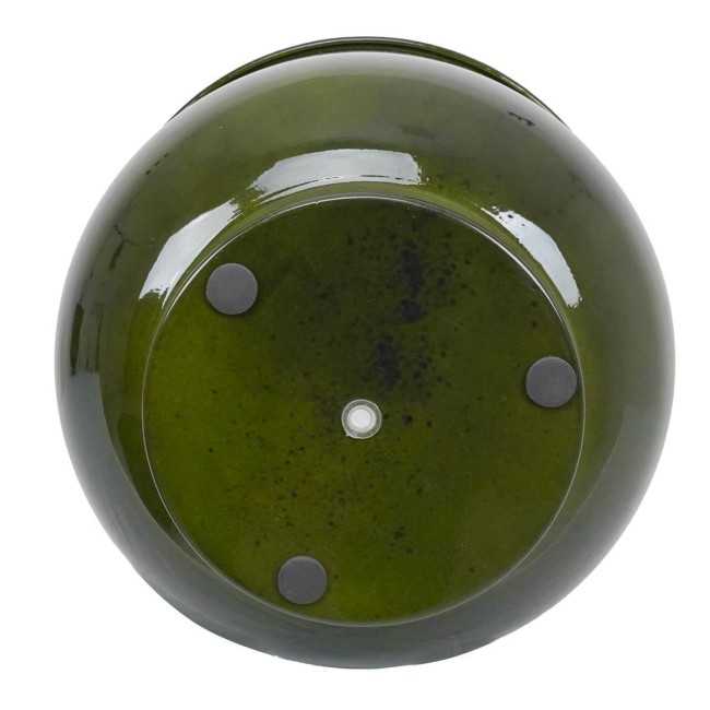 Vaso in Metallo Verde con Foro di Scolo e Piedini Antiscivolo – 3 Misure