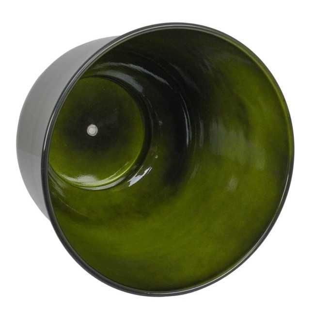 Vaso in Metallo Verde con Foro di Scolo e Piedini Antiscivolo – 3 Misure