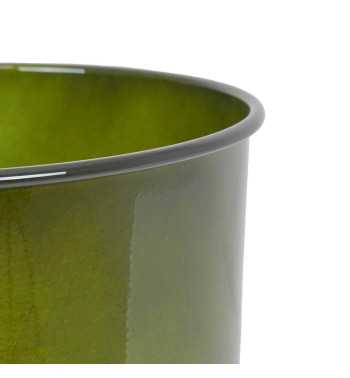 Vaso in Metallo Verde con Foro di Scolo e Piedini Antiscivolo – 3 Misure