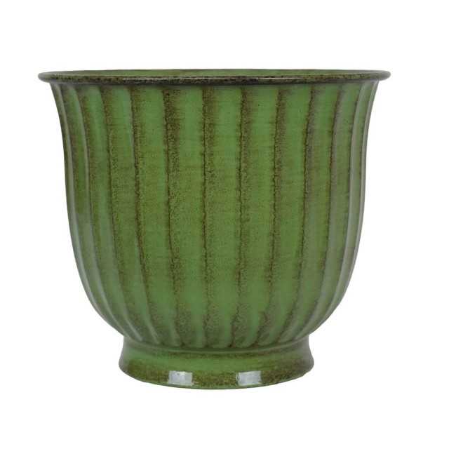 Vaso in Metallo Verde dal Design Moderno – 3 Misure