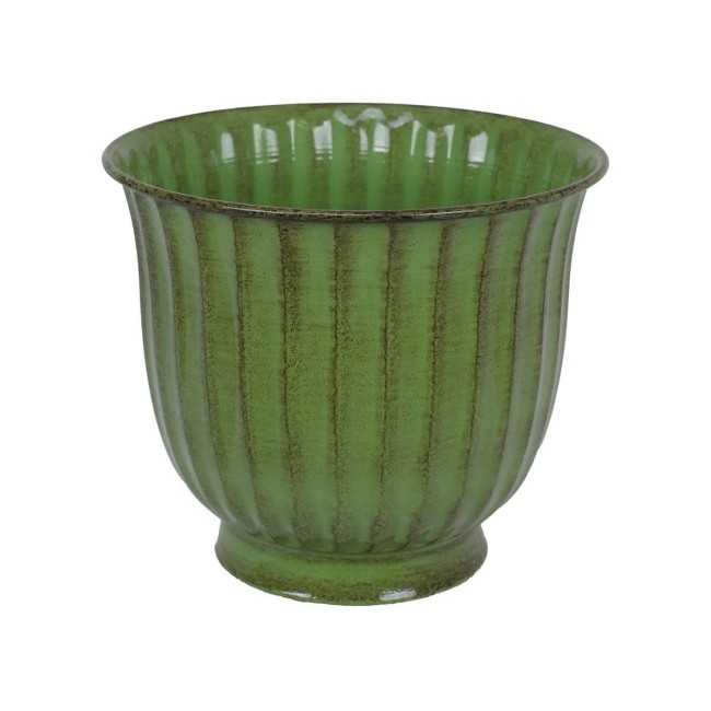 Vaso in Metallo Verde dal Design Moderno – 3 Misure