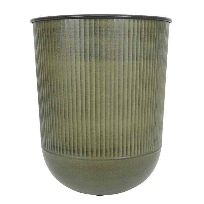 Vaso Elegante in Metallo Verde Effetto Pietra - D.40xH.50 cm