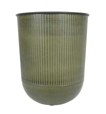 Vaso Elegante in Metallo Verde Effetto Pietra - D.40xH.50 cm