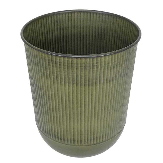 Vaso Elegante in Metallo Verde Effetto Pietra - D.40xH.50 cm