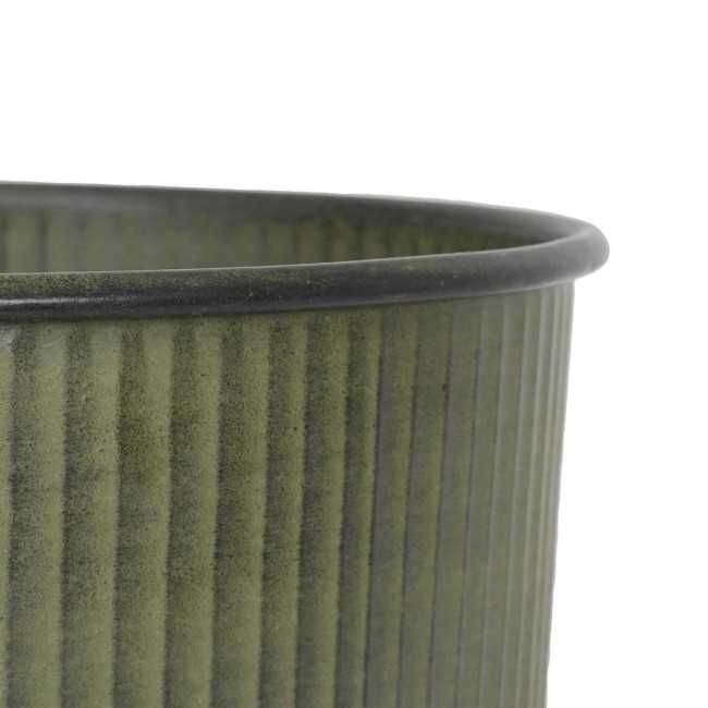 Vaso Elegante in Metallo Verde Effetto Pietra - D.40xH.50 cm